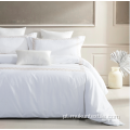 Hotel luxuoso folha de cama de algodão branco